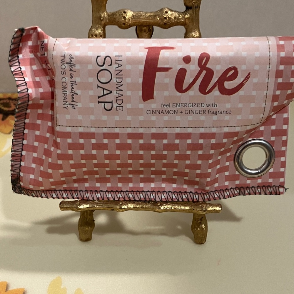 Two's Company Handmade Fire Soap Infused w/Cinnamon & Ginger. Brand New.
